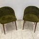 Vintage chairs - Retro chic design - Moss green fur