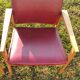 2 armchairs red 1940 has 60 wood frame 70xprof53xlarg62
