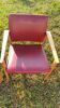 2 armchairs red 1940 has 60 wood frame 70xprof53xlarg62