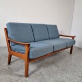 3-seater teak Scandinavian sofa by Juul Kristensen, Denmark 1970s