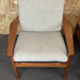 Pair of teak easy armchairs by Svend Aage Eriksen for Glostrup