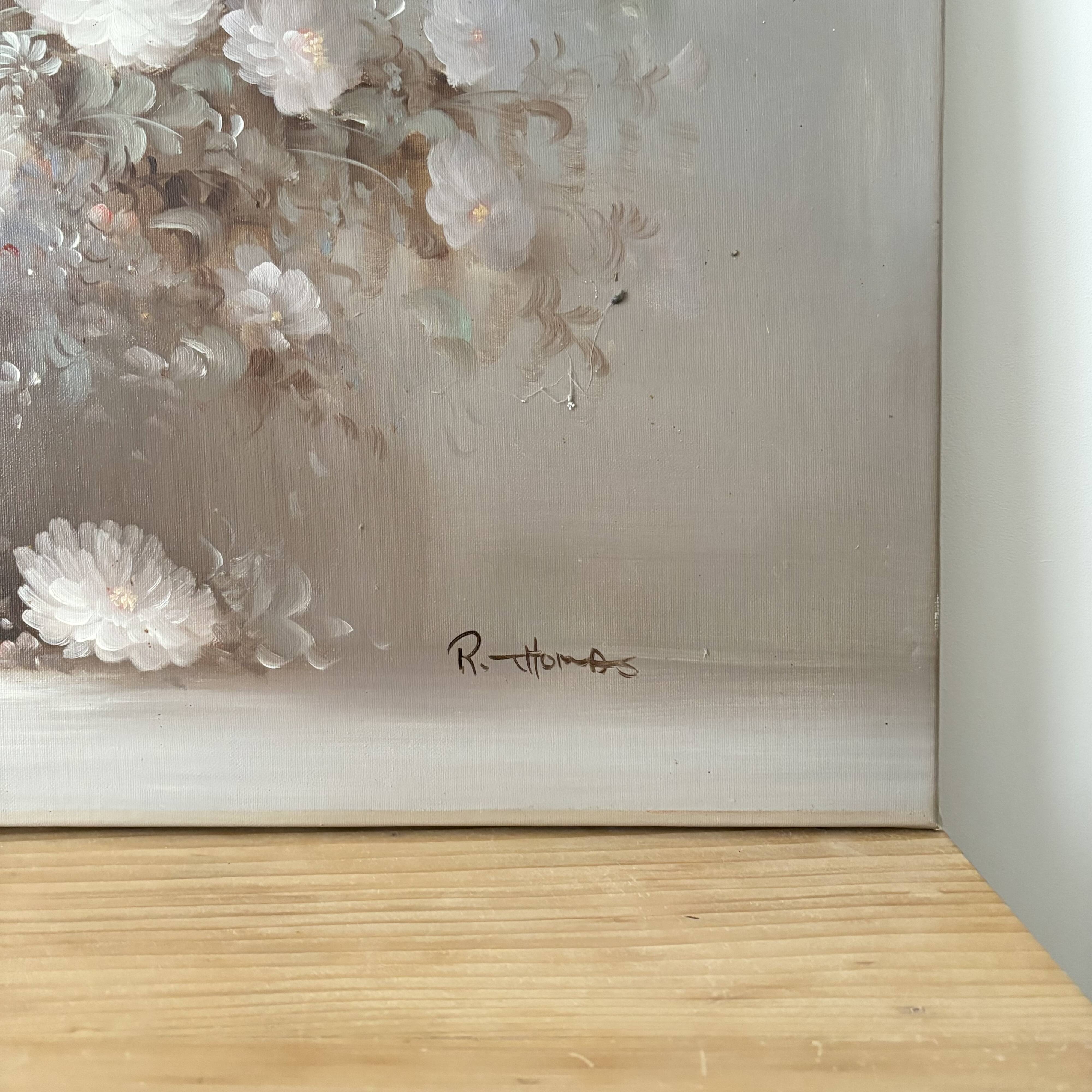 Painting bouquet of flowers signed R.Thomas