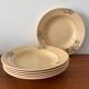 Set of 6 vintage green flowered deep plates from Saint Amand – Tableware