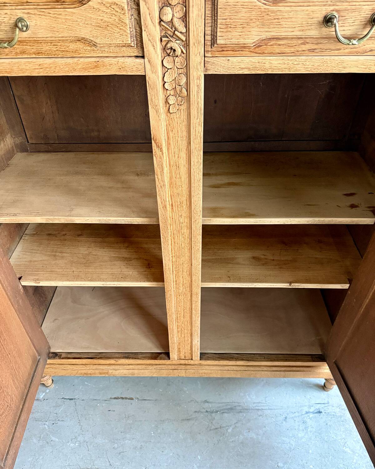 Large antique high oak sideboard
