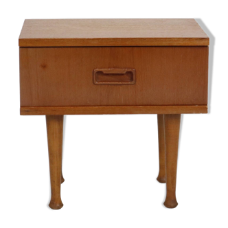 Teak veneer wooden bedside table scandinavian 50s
