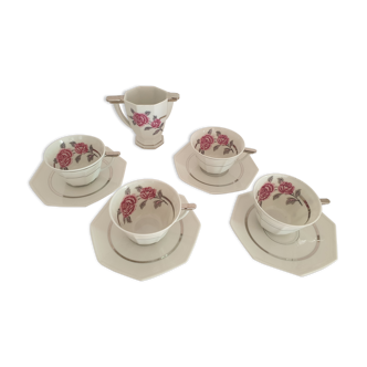 Service tasses et sucrier porcelaine Limoges