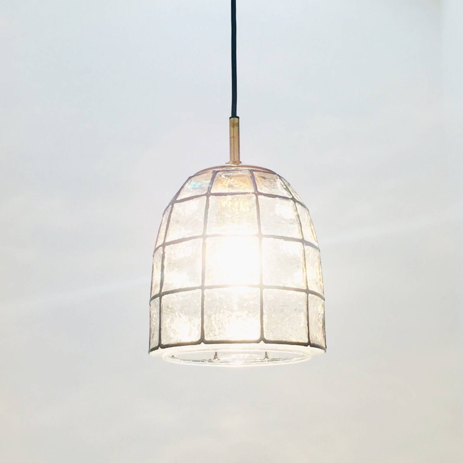 Mid-Century Glass Ceiling Light/Pendant from Limburg, Germany, 1960s