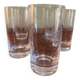 5 large engraved glasses