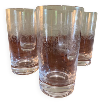5 grands verres gravés