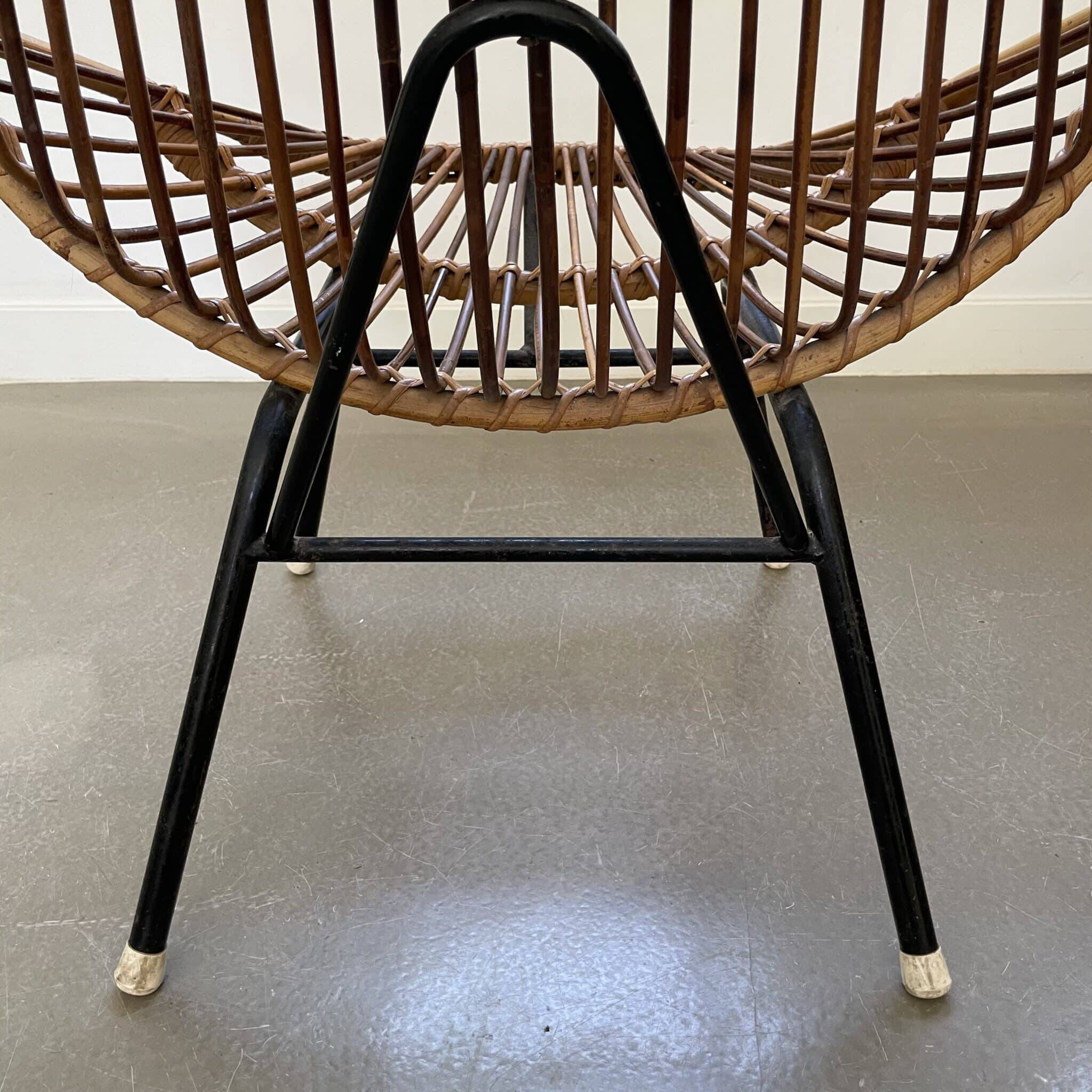 Rattan chair, vintage design, 1960s