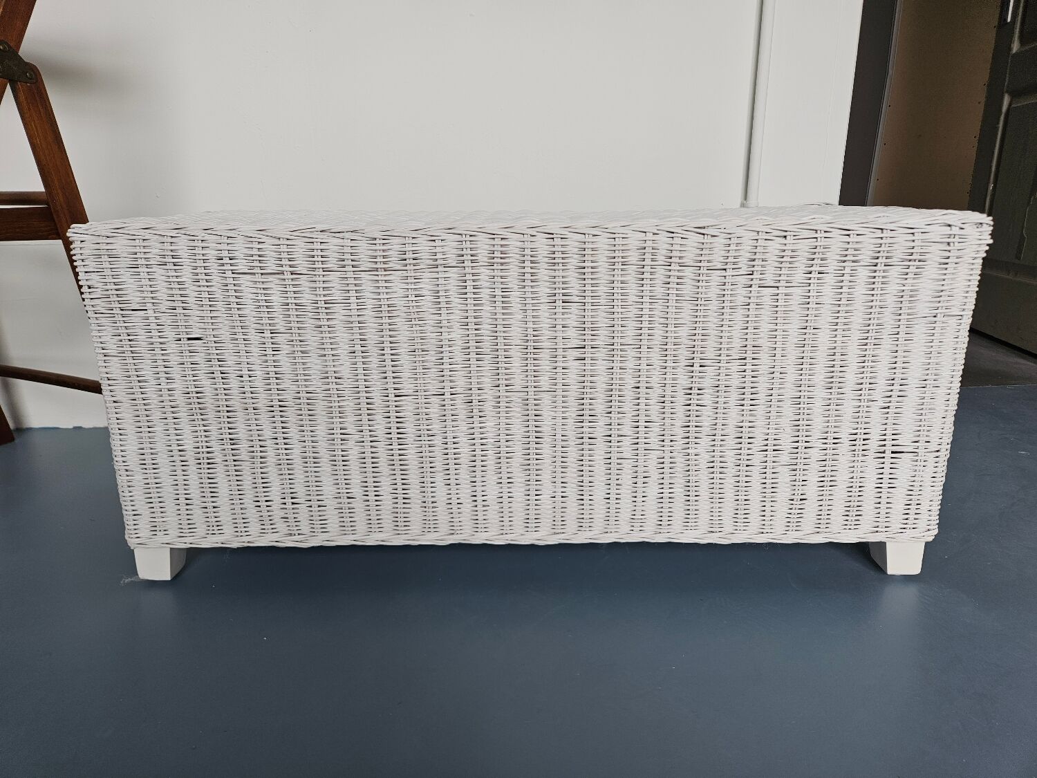 Rattan storage bench