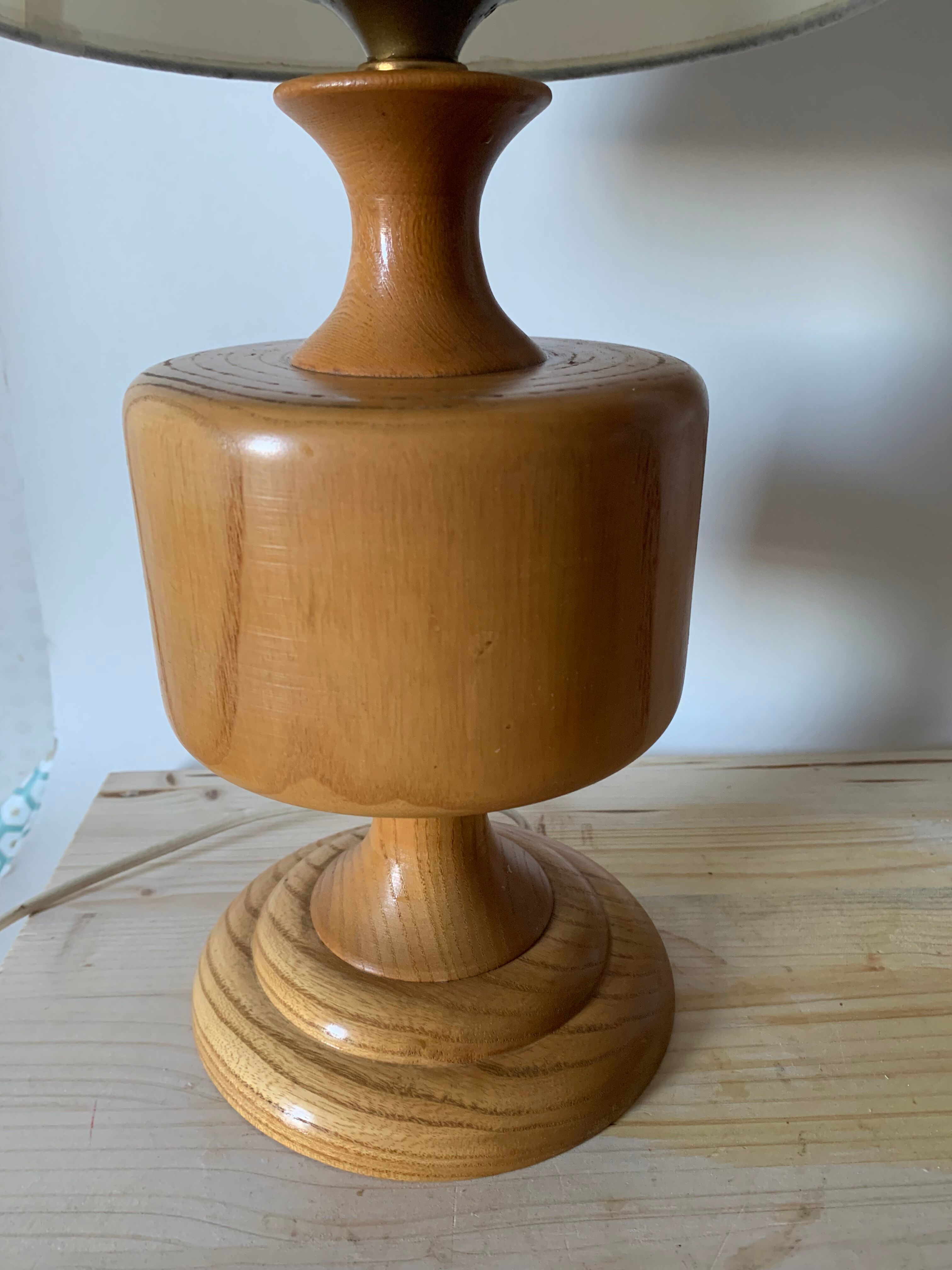 Vintage lamp in light wood
