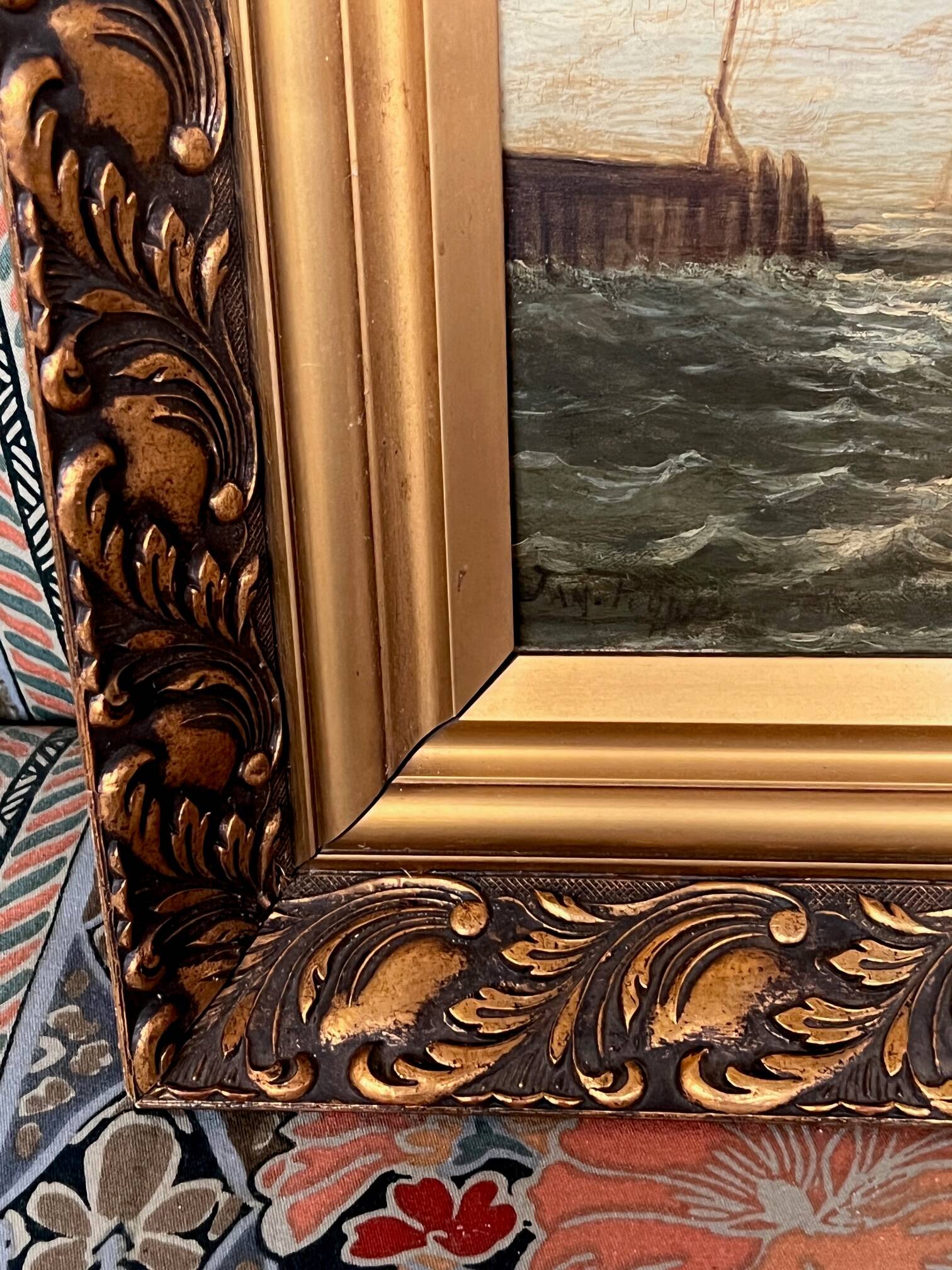 "Seascape". Oil on wood panel.