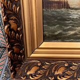 "Seascape". Oil on wood panel.