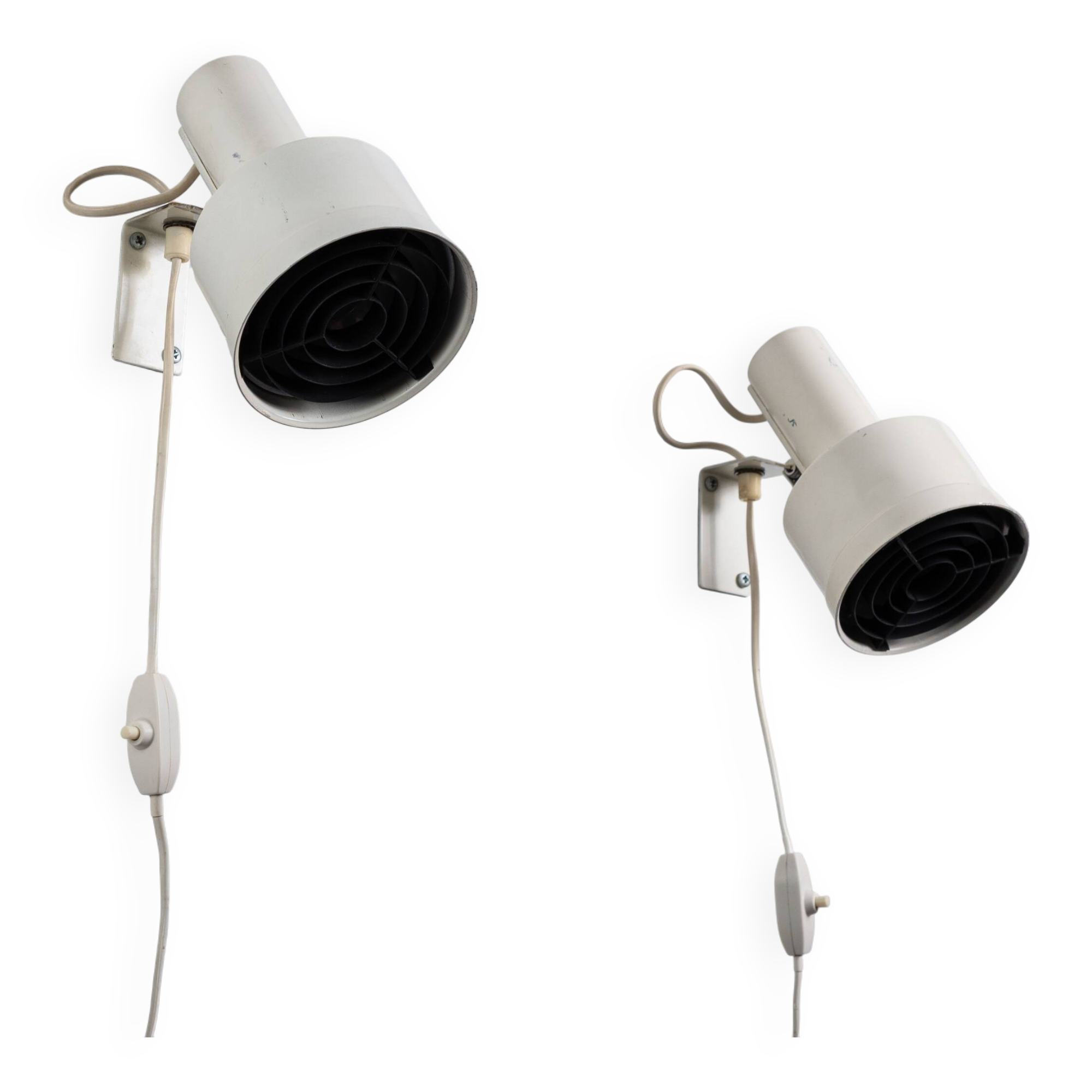 Pair of adjustable wall lamps designed by Per Sundstedt for Kosta Lampan