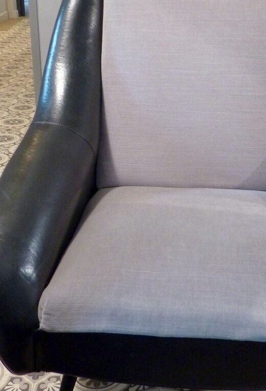 Vintage 50/60s chair leather and fabrics