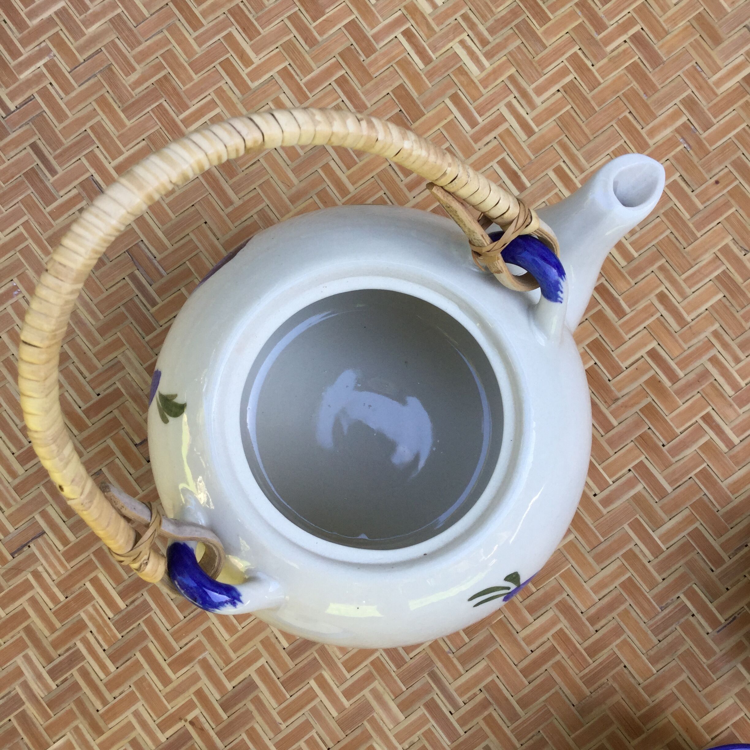 Chinese tea set in porcelain floral pattern