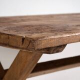 Antique X-shaped dining room table (c.1920) #16