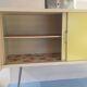 Blue and yellow formica buffet