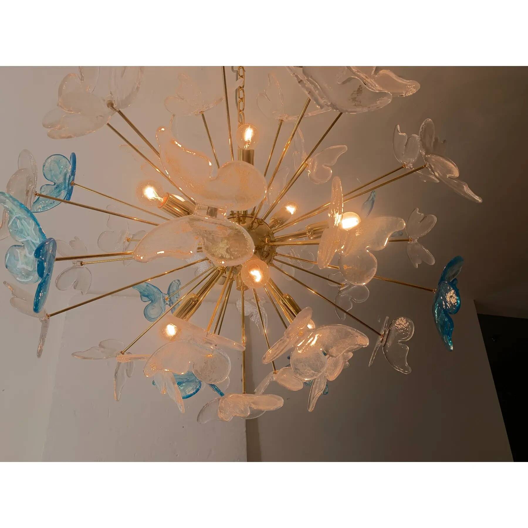 Italian Sputnik Butterfly Chandelier in Murano Glass, Venini Style