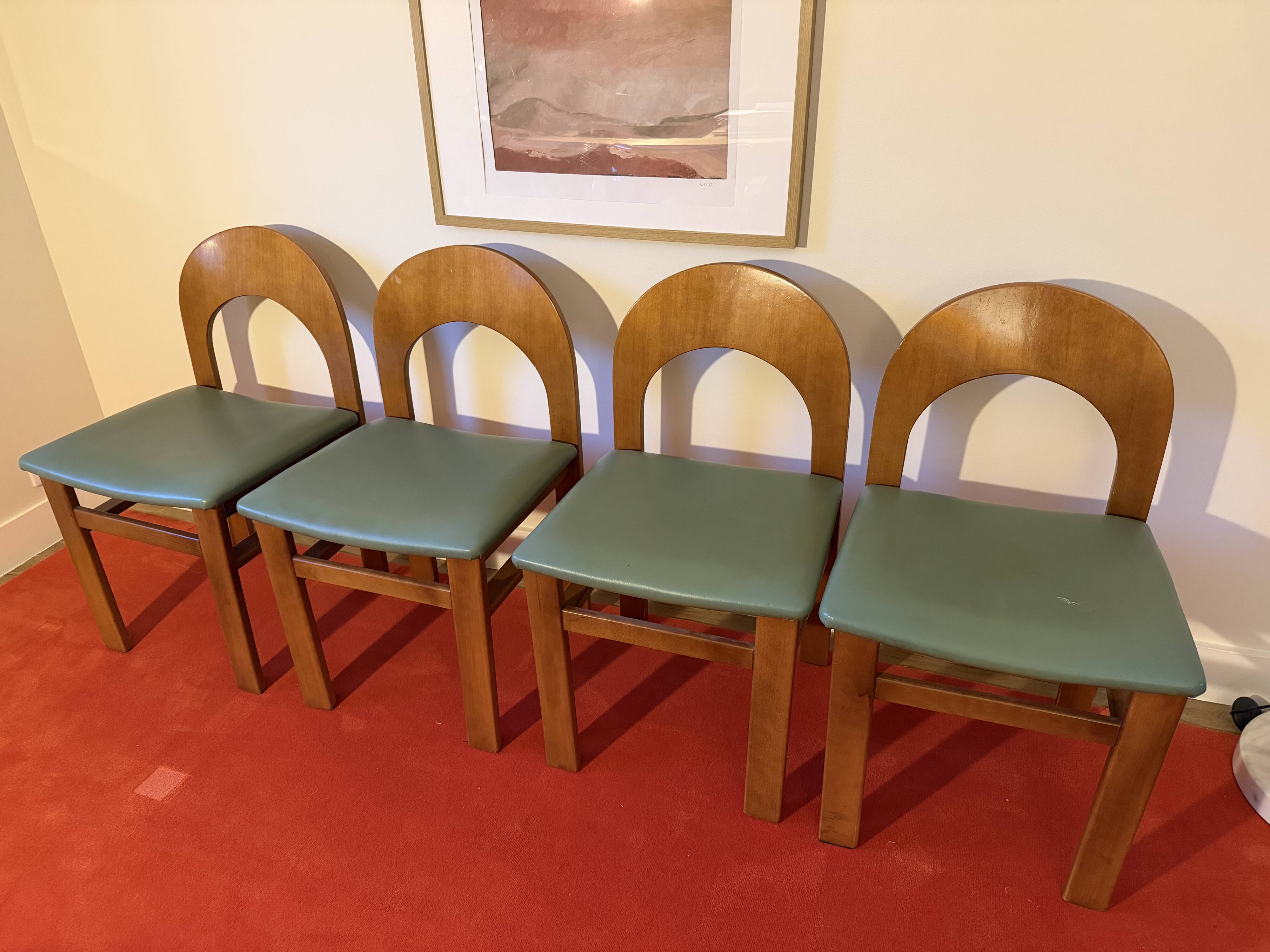 Set of 4 Arcadia dining chairs by Caraceni for Tagliabue.