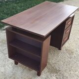 1980s mahogany veneered desk