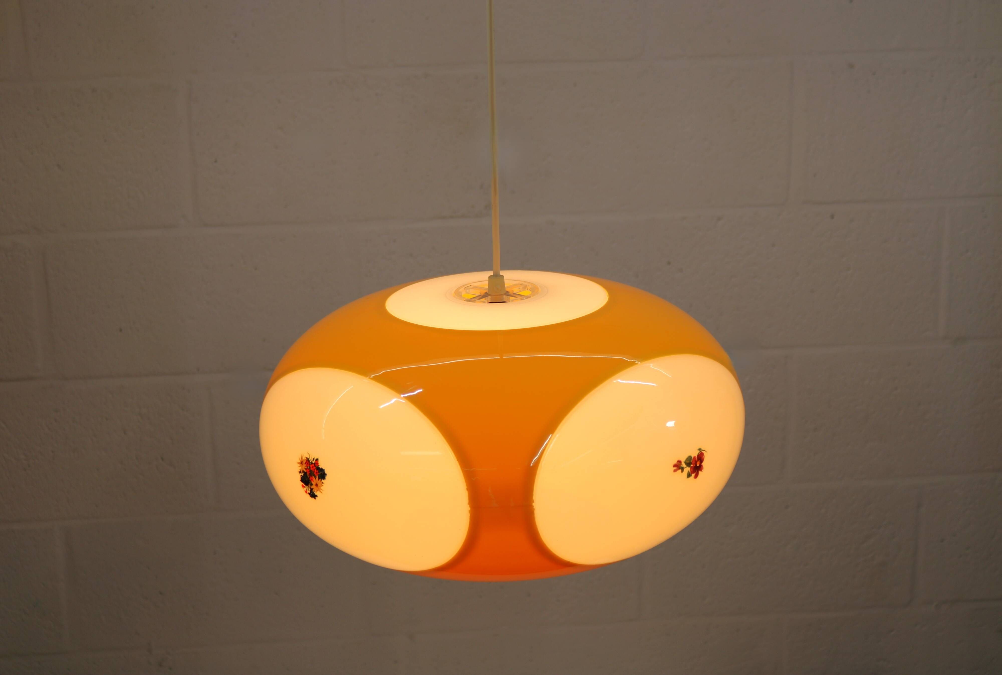 Massive Belgium Bug Eye Space Age UFO Lamp, Yellow Mid-Century Modern Light