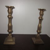 pair of old bronze candlesticks