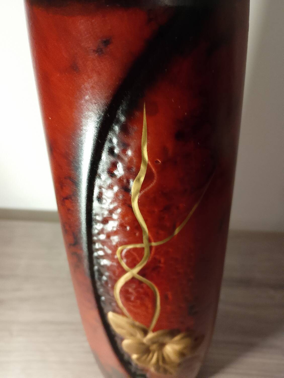 Roll vase attributed to the Montjoye Legras factory.