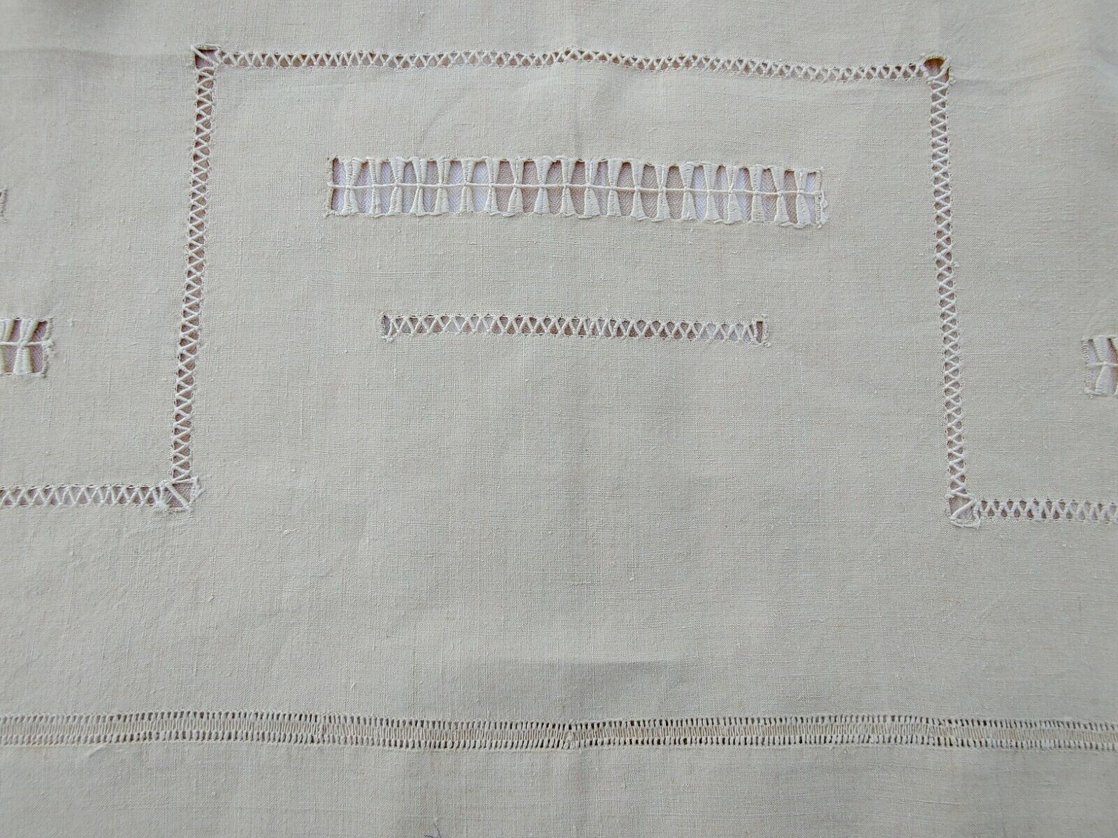 Old great days sheet & returns ecru linen canvas - (circa 1900) never used 228 x 290 cm