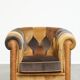 Unique fabric patchwork Chesterfield club armchair in English style