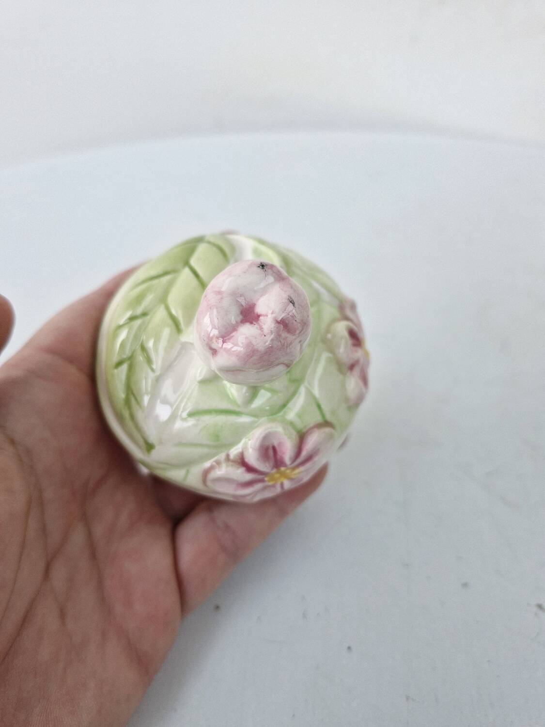 Vintage Ceramic Teapot Tisane Barbotine Apple Apple Tree