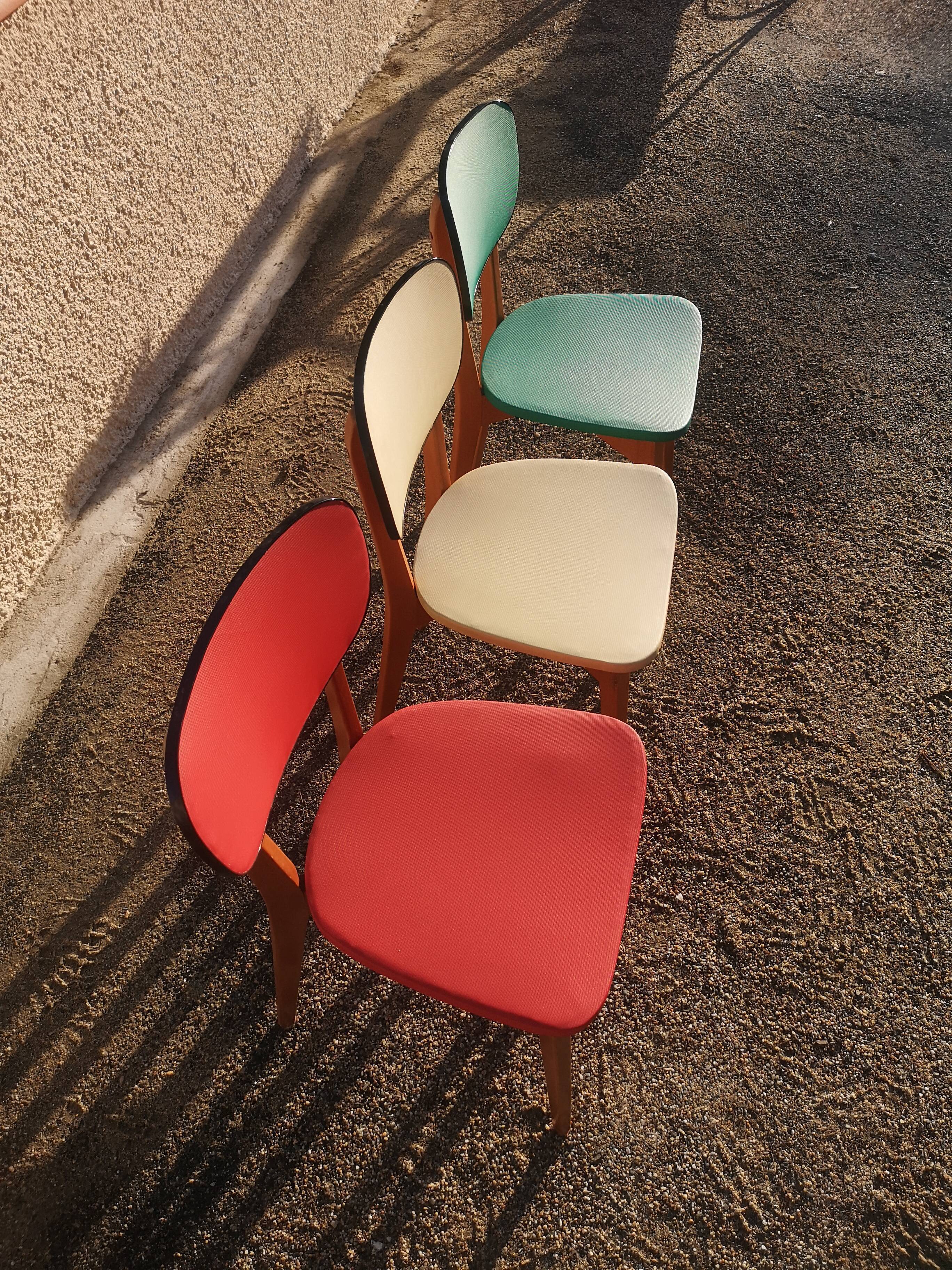 Lot de trois chaises vintages années 1950
