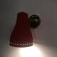 Paire d'appliques rouge vintage fifties