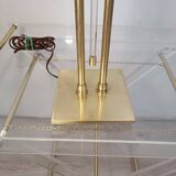 Lampe laiton plexi métal perforé 1954