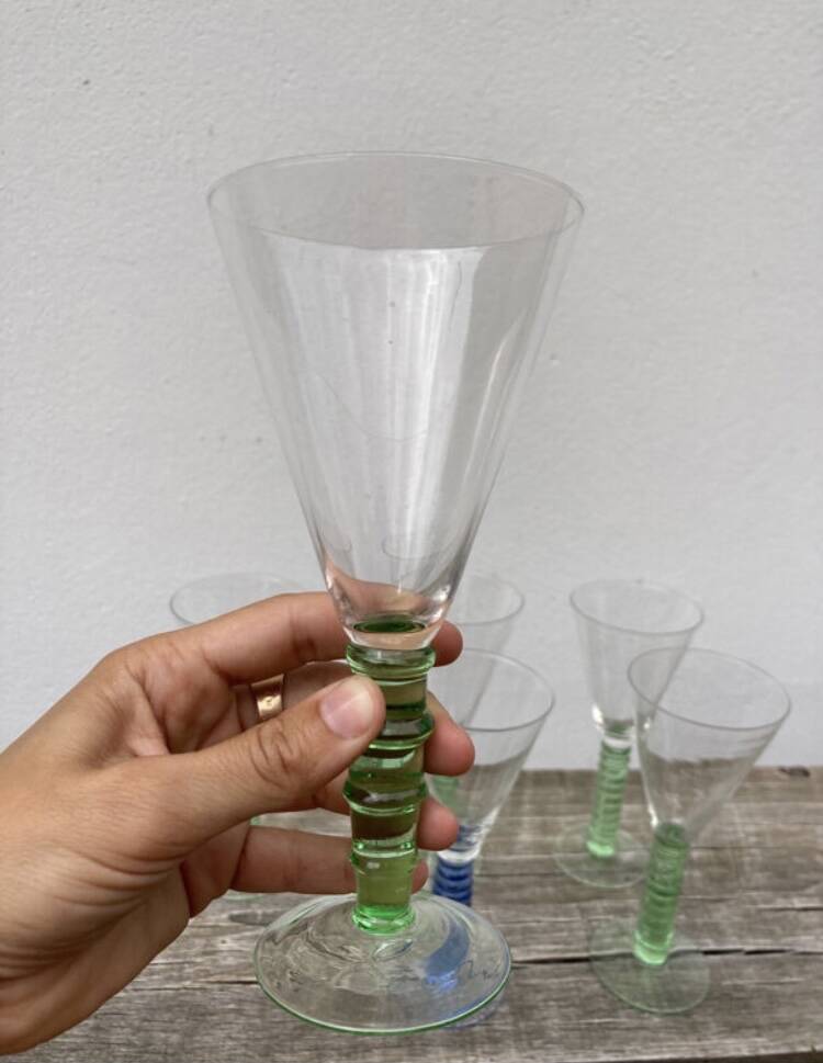 6 verres à pied / coupes à champagne cristal