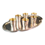 Élégance à l’ancienne : Service à vodka en métal argenté