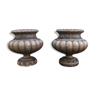 Pair of enameled cast iron basins XVIIII century