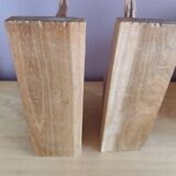 Paire de serre-livres cerfs vintage en chêne massif