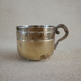 Tasse en métal argenté monogramme LJ