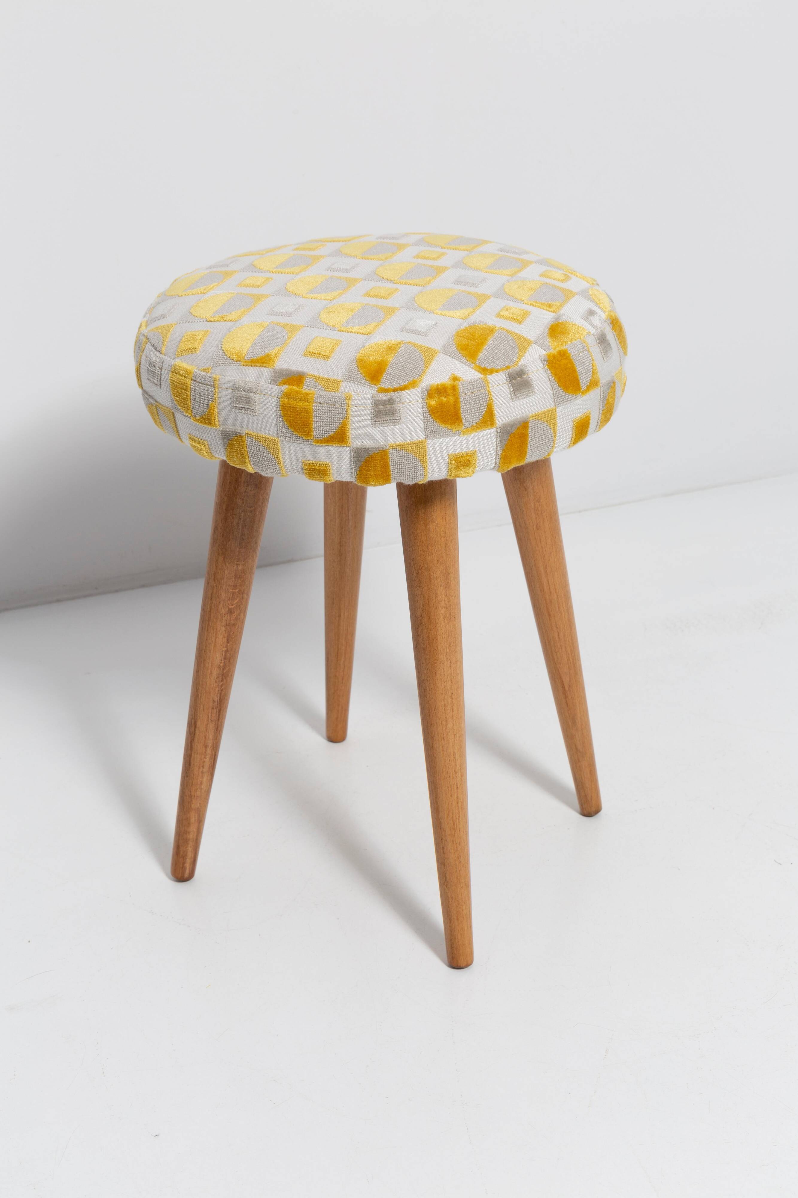 Set of two yellow and beige stools, mid-century, Europe, 1960s.