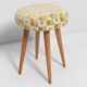 Set of two yellow and beige stools, mid-century, Europe, 1960s.