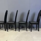 Postmodern lacquered wood italian dining chairs, 1980s