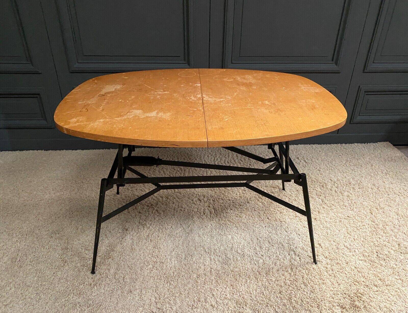 Scandinavian transformable coffee table by Smorrebrod tubular base