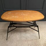 Scandinavian transformable coffee table by Smorrebrod tubular base