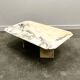 Vintage pink and gray marble coffee table, Italy. 1980s