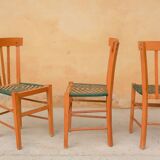 Wooden and rattan countryside canne chair