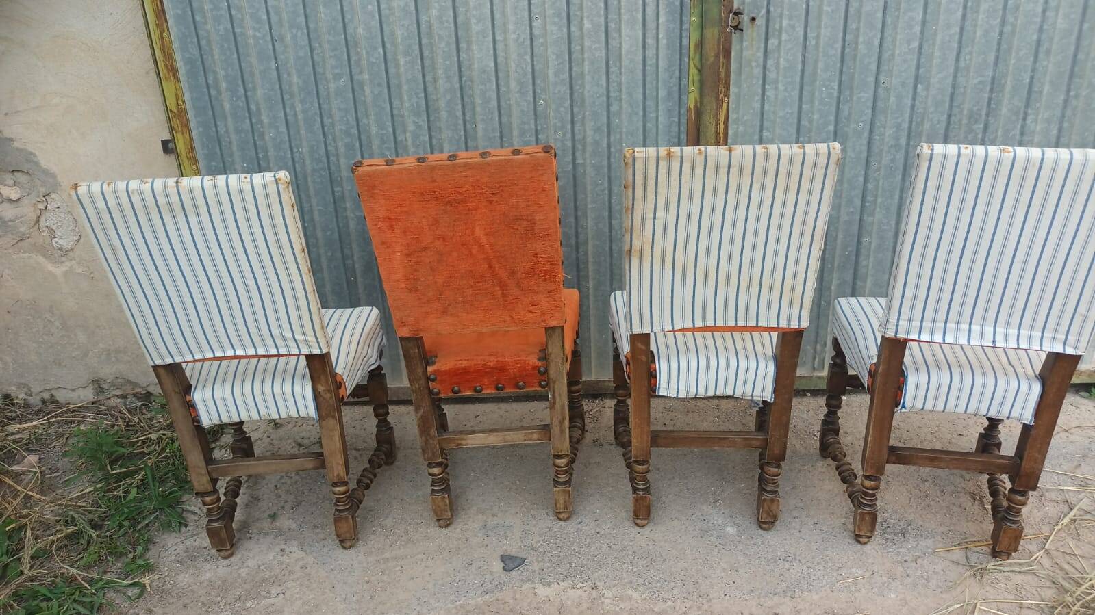 Wooden and upholstered chairs