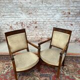 Pair of mahogany armchairs Empire XIXth century