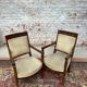 Pair of mahogany armchairs Empire XIXth century